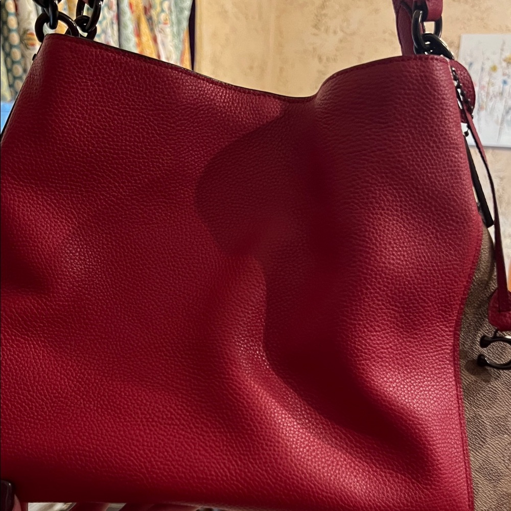 Coach Vibrant Red Leather Shoulder Bag